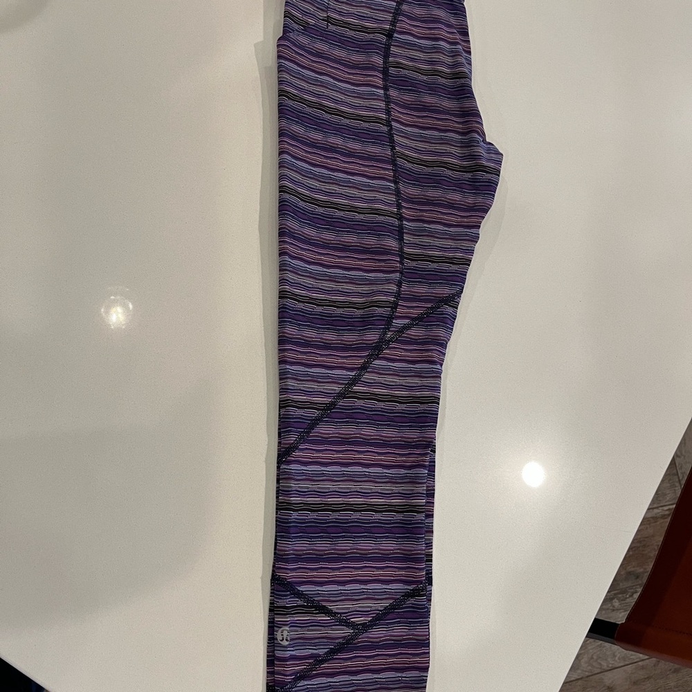 lululemon athletica Purple Striped Leggings